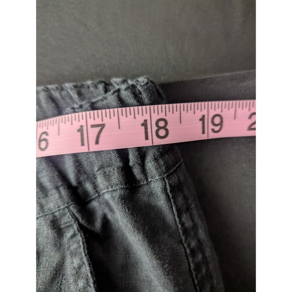 Allen Allen Pants Womens XL Black 100% Linen Wide Leg Lounge High Rise Relaxed - Picture 8 of 10